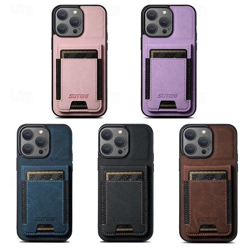 Phone Case For iPhone 17 Pro Max 17 Air 16 16 Plus iPhone 16 Pro 16 Pro Max 15 15 14 Pro Max Plus 14 Plus 13 Pro Max Wallet Case with Stand Holder Card Slot Shockproof Retro TPU PU Leather