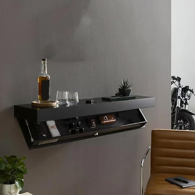 Designer Shelves with Compartments, Hidden Floating Shelves, Upgraded Concealed Compartment Storage Solutions, Wall Panel for Living Room Office, Wooden Shelf Decoration