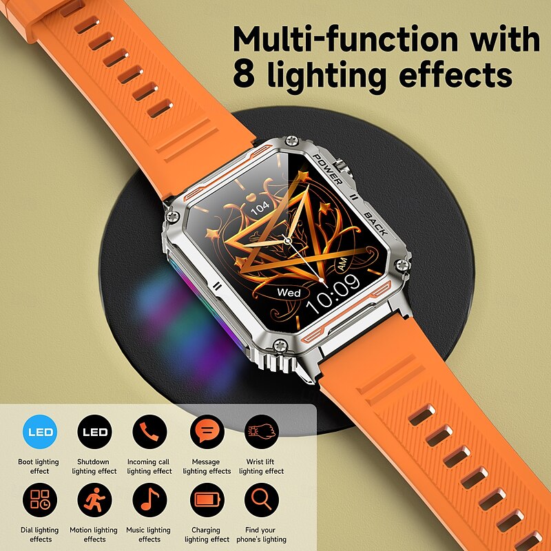 LOKMAT P3 Smart Watch 1.91 inch Smartwatch Fitness Running Watch Bluetooth Pedometer Call Reminder Activity Tracker Compatible with Android iOS Women Men Long Standby Hands-Free Calls Waterproof IP684