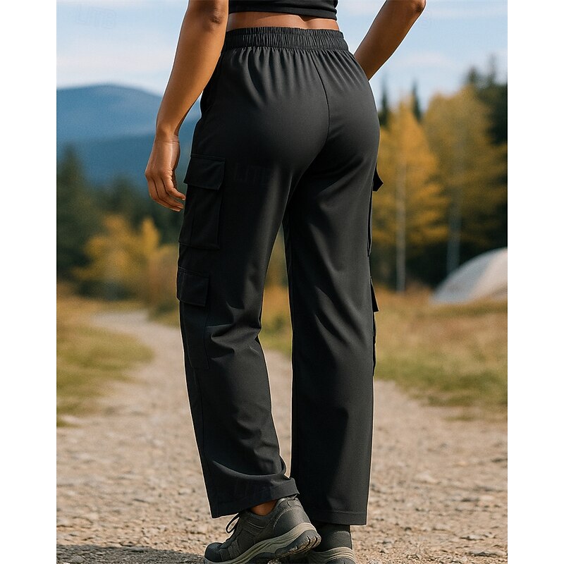 Women's Cargo Pants Hiking Pants Trousers Outdoor Regular Fit Waterproof Windproof Pants / Trousers Elastic Waist Black Brown Camping / Hiking Hunting Running S M L XL XXL2