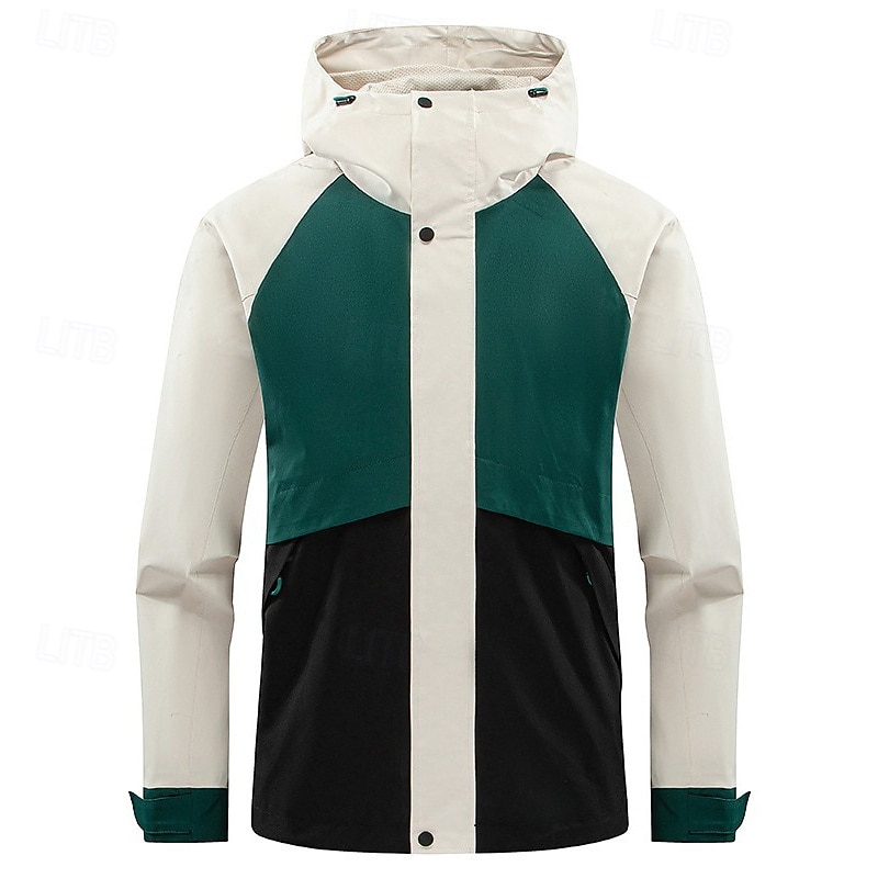 Men's Softshell Jacket Hiking Jacket Hardshell Jacket Outdoor Windproof Hiking Outfits Hiking Clothes Spring Autumn / Fall Top Camping / Hiking / Caving Running Patchwork Black White Blue4