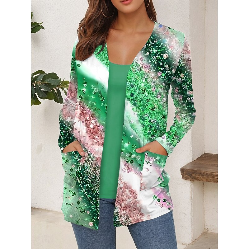 Women's T Shirt Graphic Geometric Abstract Vintage Stylish Casual Long Sleeve V Neck Regular Tops Daily Print Red Blue Purple Green Summer Spring Fall3