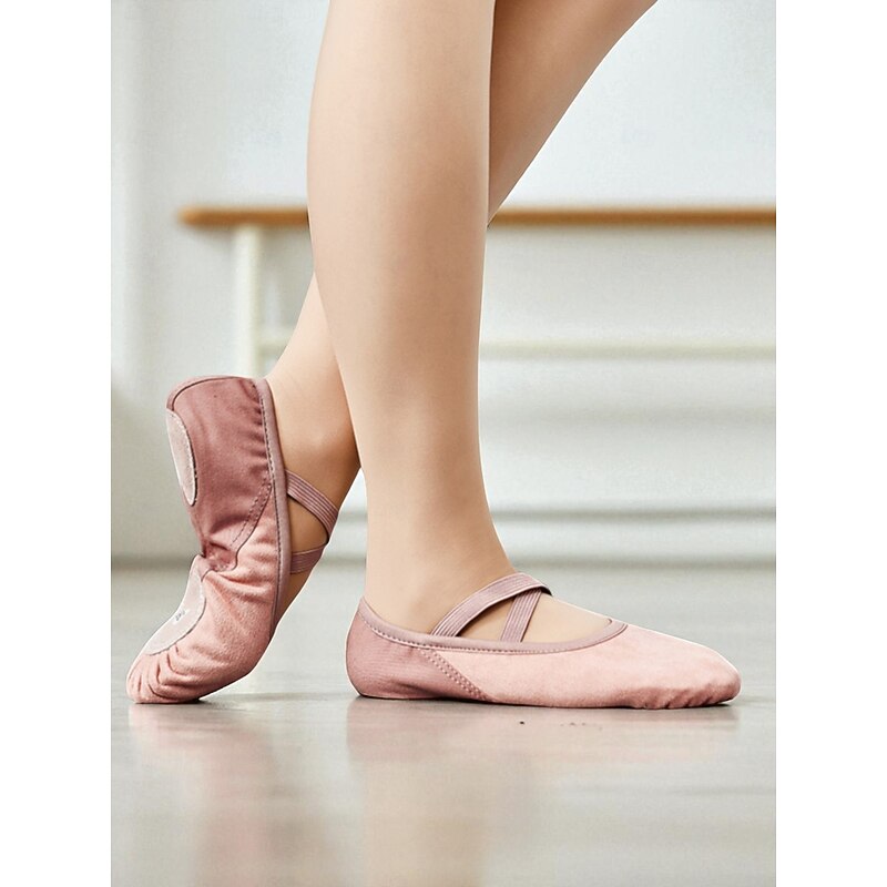 Women's Canvas Ballet Dance Shoes - Practice Slippers with Elastic Straps for Training and Studio Rehearsals4