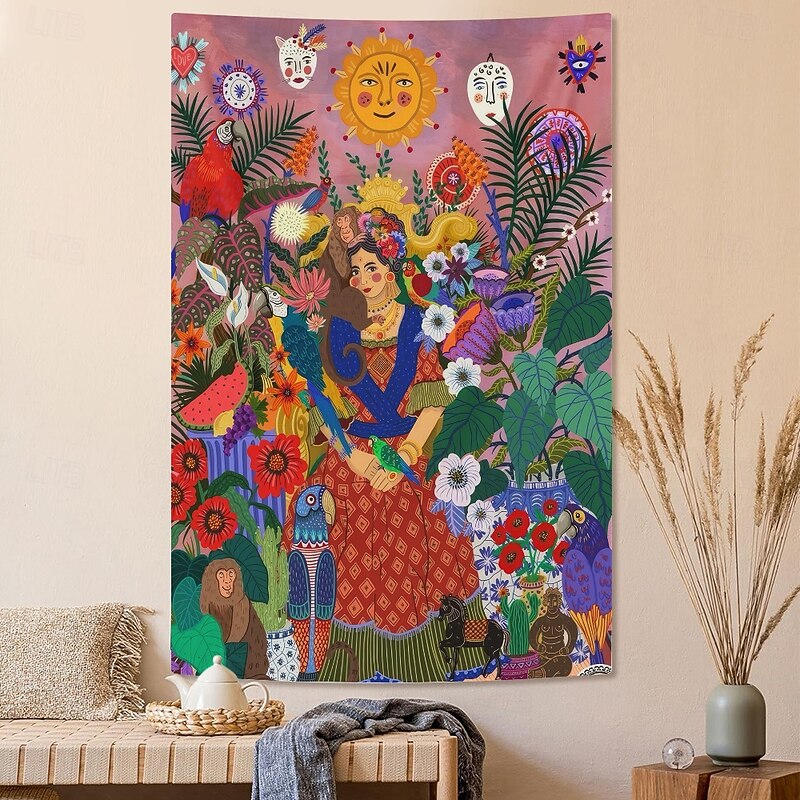 Tapestry Blanket Wall Hangings Folk Art Boho Mexico Bedroom Living Room Dorm Home Decor2