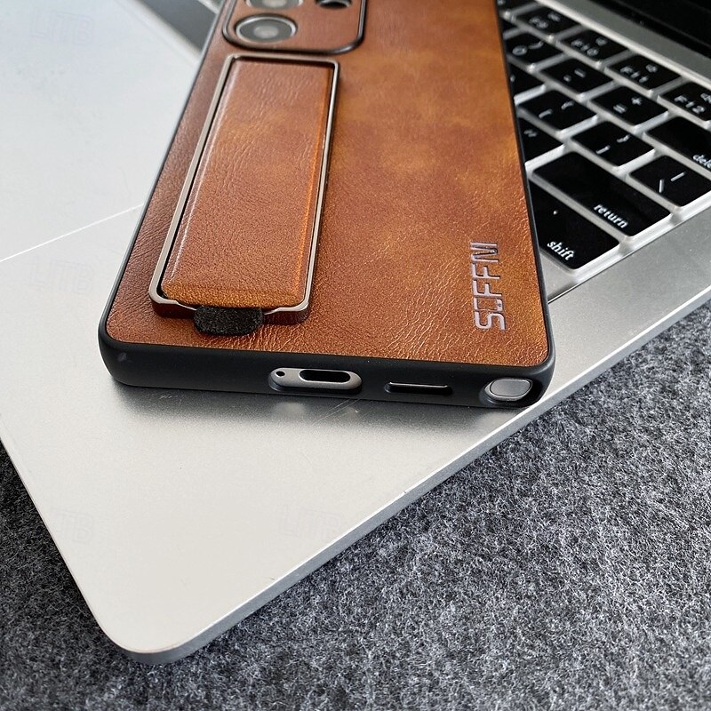 Phone Case For Samsung Galaxy S25 Ultra S24 Ultra S23 Ultra Back Cover with Wrist Strap Kickstand Shockproof Retro TPU Plating4