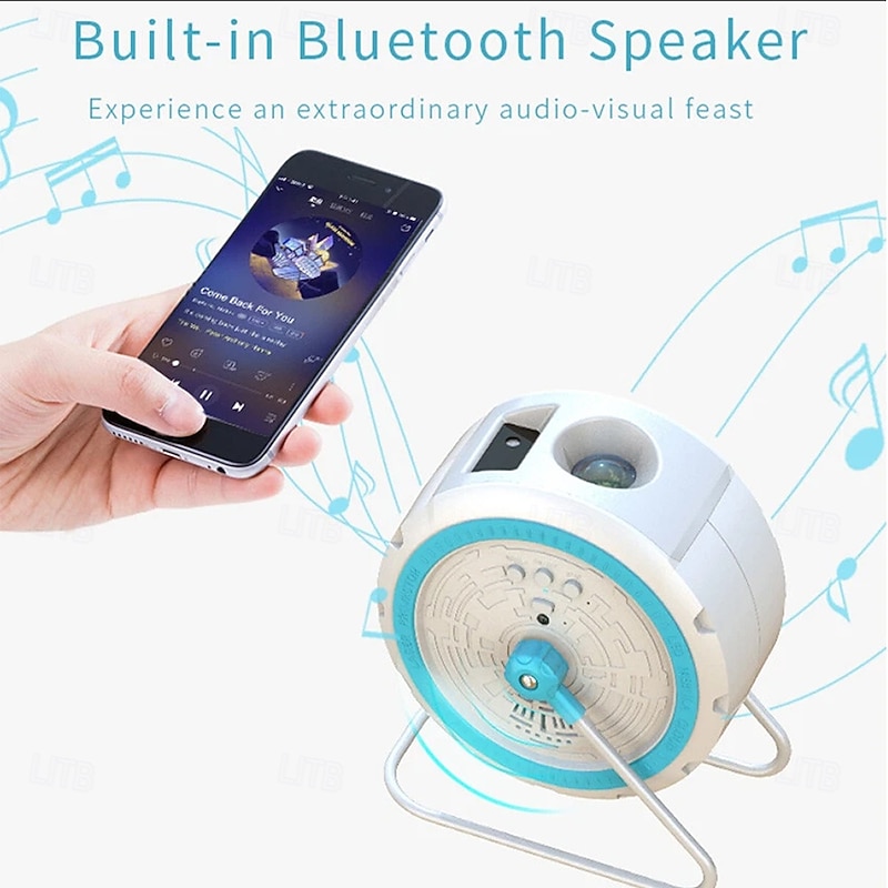 Music Starry Sky Projection Lamp Night Light w/ Bluetooth Speaker Remote Control4