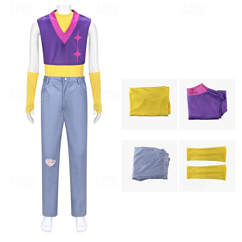 Korean Idol Inspired Pop Star Mystery Costume Fancy Dress Virtual Idol Movie Cosplay for Men's Adults Halloween Carnival Performance Comic Con Anime Expo4