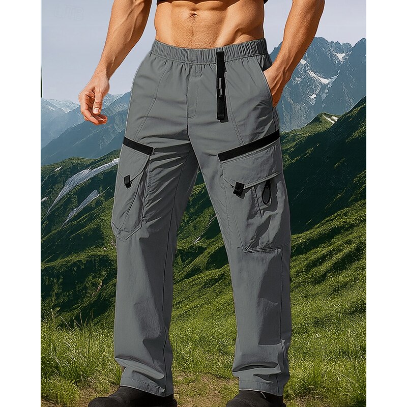 Men's Combat Pants Cargo Pants Hiking Pants Trousers Outdoor Regular Fit Waterproof Windproof Bottoms Pocket Elastic Waist Black White Spandex Camping / Hiking Running S M L XL4