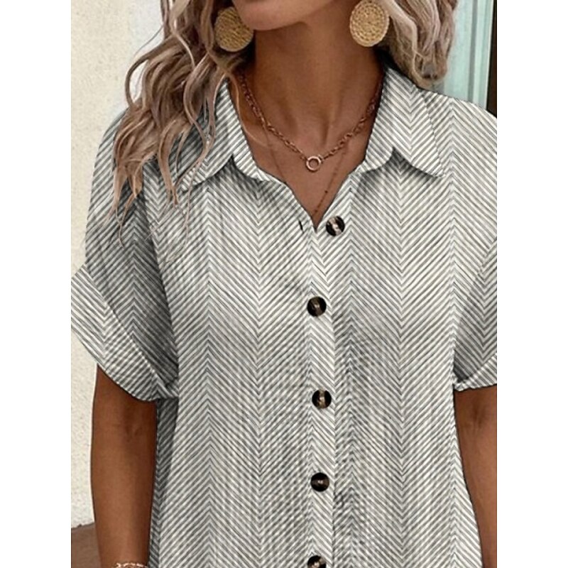 Women's Mini Dress Shirt Dress Casual Dress Print Dress Fashion Modern Daily Beach Weekend Regular Fit Graphic Short Sleeve Shirt Collar Gray Summer Spring Fall Autumn2