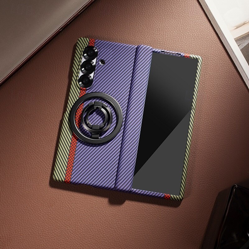 Phone Case For Samsung Galaxy Z Fold 7 Z Fold 6 Z Fold 5 Z Fold 4 Back Cover with Screen Protector Kickstand Shockproof Retro PC2