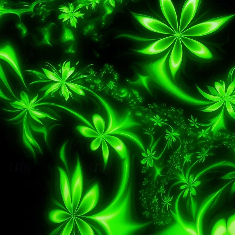 Men's Floral Polo Short Sleeve Polo Shirts Collared Shirts Casual Athleisure 3D Print Buttons Summer Lake blue Blue Green4