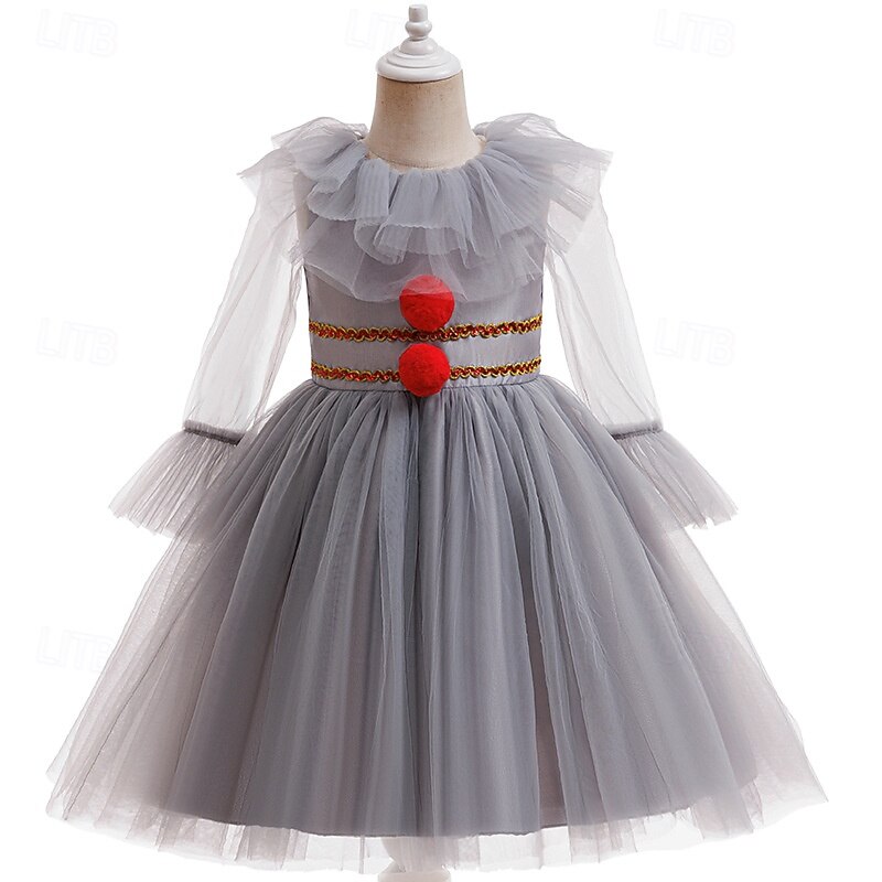 Pennywise Halloween Dress Costume Tutu It Horror Scary Costume Kid's Girls' Halloween Carnival Performance Party Easy Halloween Costumes Dress Up