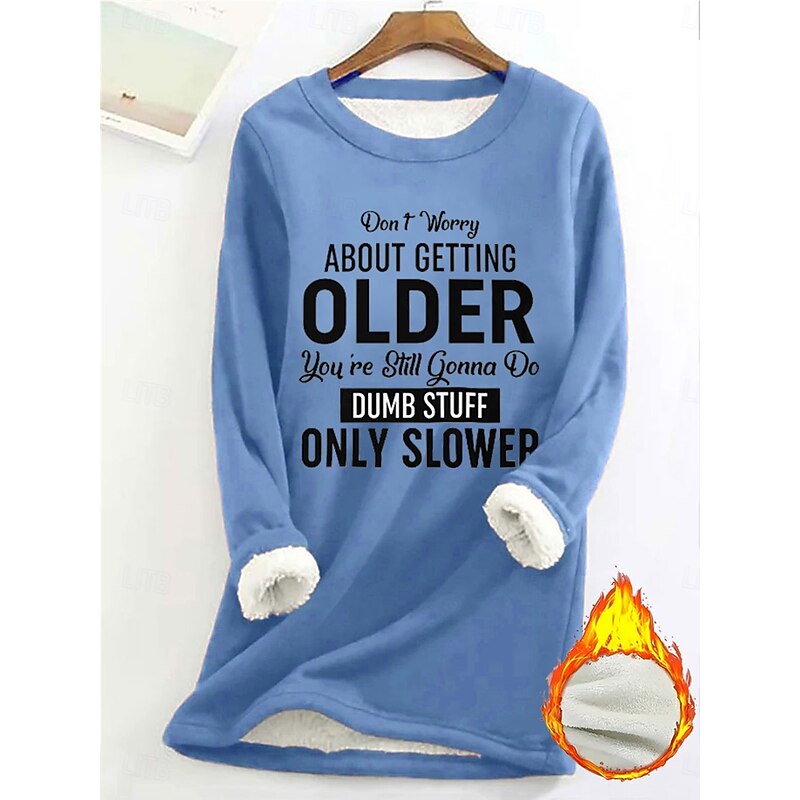 Women's Pullover Sweatshirt Graphic Letter Warm Casual Fuzzy Long Sleeve Round Neck Regular Tops Street Casual Drawstring Print Yellow Pink Dark Pink Red Blue Spring Fall Winter4