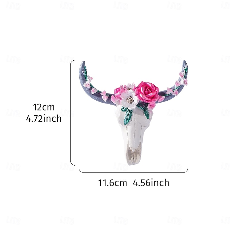 Nordic Viking Animal Skull Wall Decor, Resin Faux Ram Head Hanging Ornament, Realistic Animal Skull Wall Art for Home, Bar, Restaurant, and Party Decoration2