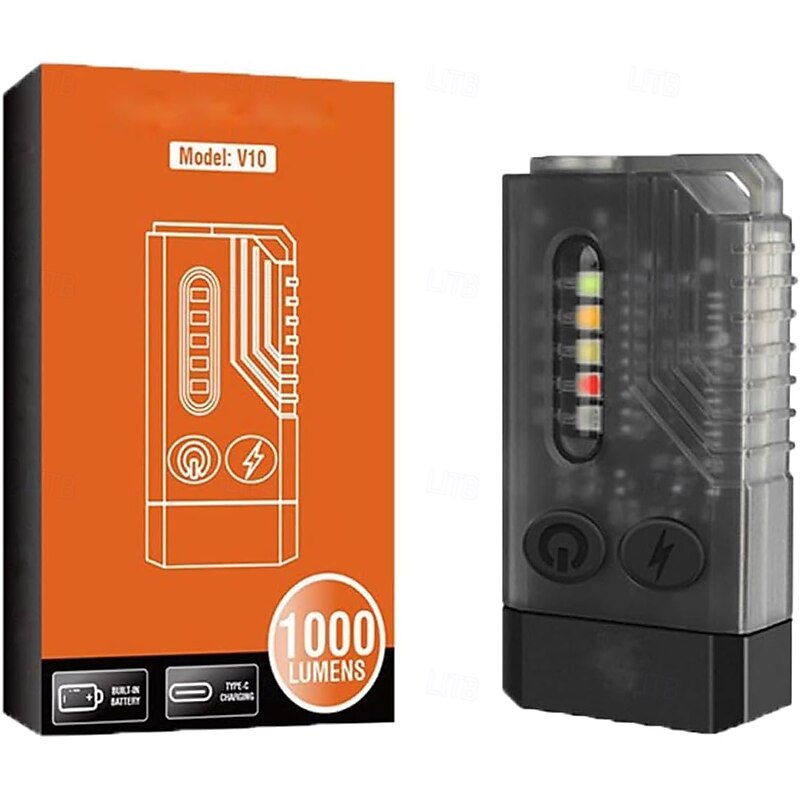 Mini LED Flashlight, Small Powerful EDC Flashlight with Red Uv Blue Light, Magnetic Mini Keychain Flashlight, Rechargeable Waterproof Flashlights for Camping