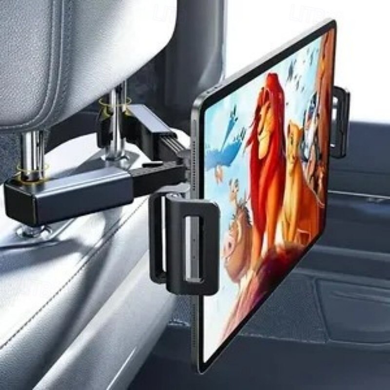 Headrest Tablet Mount Universal Lazy Holder Car Mount Stand for Mobile Phones and Tablets Portable Backseat Headrest Mounting Device Travel Entertainment Accessory