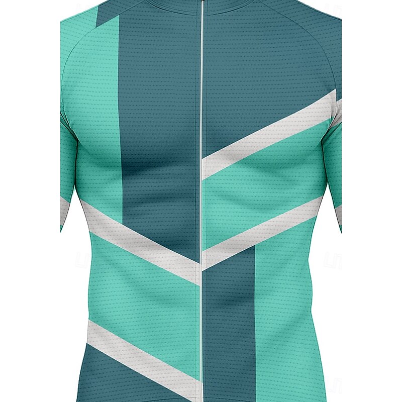 Men's Tops Cycling Jersey Graphic Geometric Long Sleeve Bike Jersey Top with 3 Rear Pockets Sun Sun Protection Sunscreen Quick Dry Sports Green Clothing Apparel3