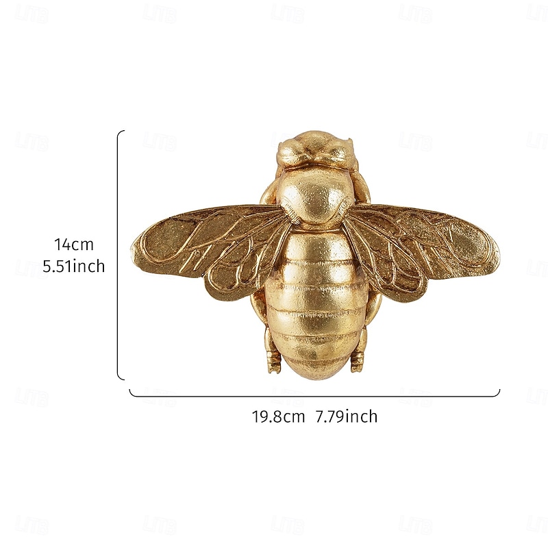 1PC Creative Resin Material Golden Bee Decorative Wall Hanging Handcrafted Combination Photo Frame Insect Decorative Accessories Family Party Insect House Decorative Hanging3