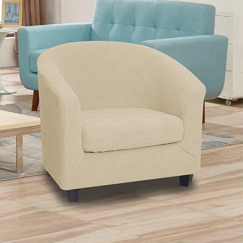 Half-Round Modular Sofa with 5x5 Grid Stitch Design  Split Curved Sectional Seating for Modern Living Room