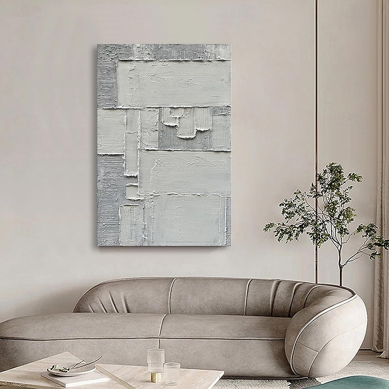 Handmade Oil Paintings Canvas Wall Art Decoration Modern Simple Abstract Grey Texture for Home Decor Rolled Frameless Unstretched Painting2