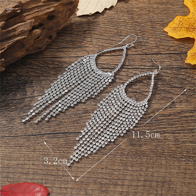 Hoop Earrings Vintage Style Geometrical Chandelier Drop Vintage Fashion Earrings Jewelry White For Wedding Party 1 Pair4