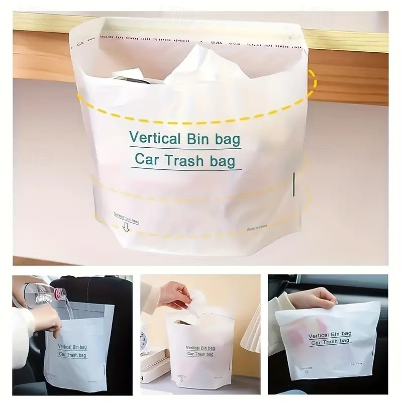 100-Pack Thick Disposable Trash Bags – Durable Vomit Bags for Car, Kitchen, Bedroom, Study, Travel, Camping & Office Use