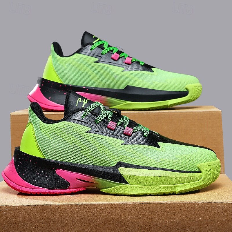 Men's Black and Green Sport Sneakers – Lightweight Performance Running Shoes for Gym, Basketball and Training4