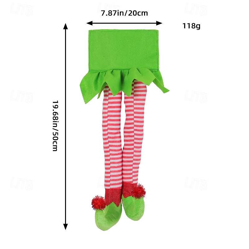 Christmas Green Elf Legs Tree Decoration, Fabric Elf Leg Props, Plush Doll Ornament, Festive Hanging Decoration, Holiday Home and Party Decor3