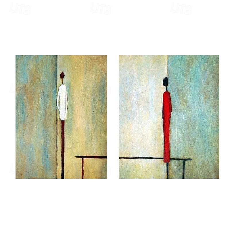 Aritist Hand painted Large 2 Panel Acrylic Painting Abstract Man Woman Figure Oil Paintings on Canvas Modern figure oil painting3