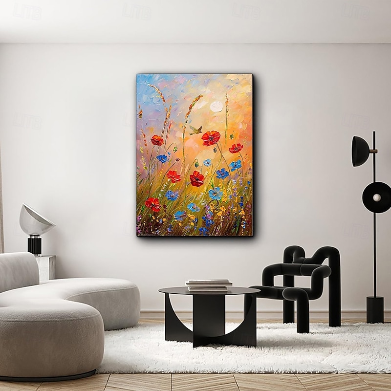 Handmade Oil Paintings Canvas Wall Art Decoration Modern Abstract Flowers Plants Fresh Charming Scenery for Home Decor Rolled Frameless Unstretched Painting4