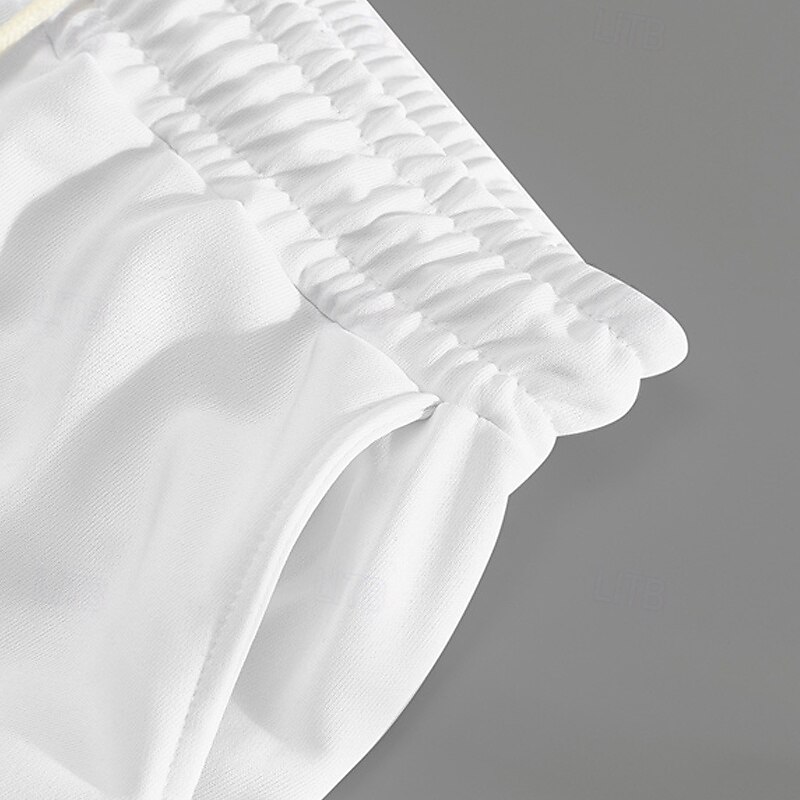 Men's Sweatpants Trousers Straight Leg Sweatpants Drawstring Pocket Elastic Waist Plaid Comfort Sports Outdoor Daily Fashion Casual Black White Micro-elastic4