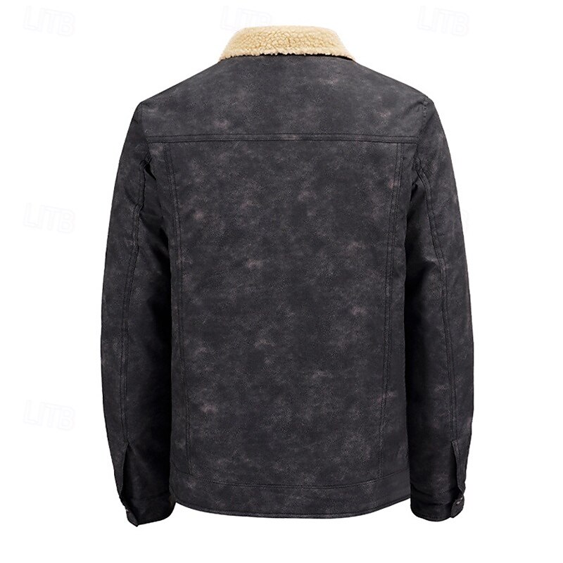 Men's Casual Jackets Hiking Jacket Fleece Jacket Cargo Jacket Winter Outdoor Thermal Warm Top Black Khaki Coffee Grey3