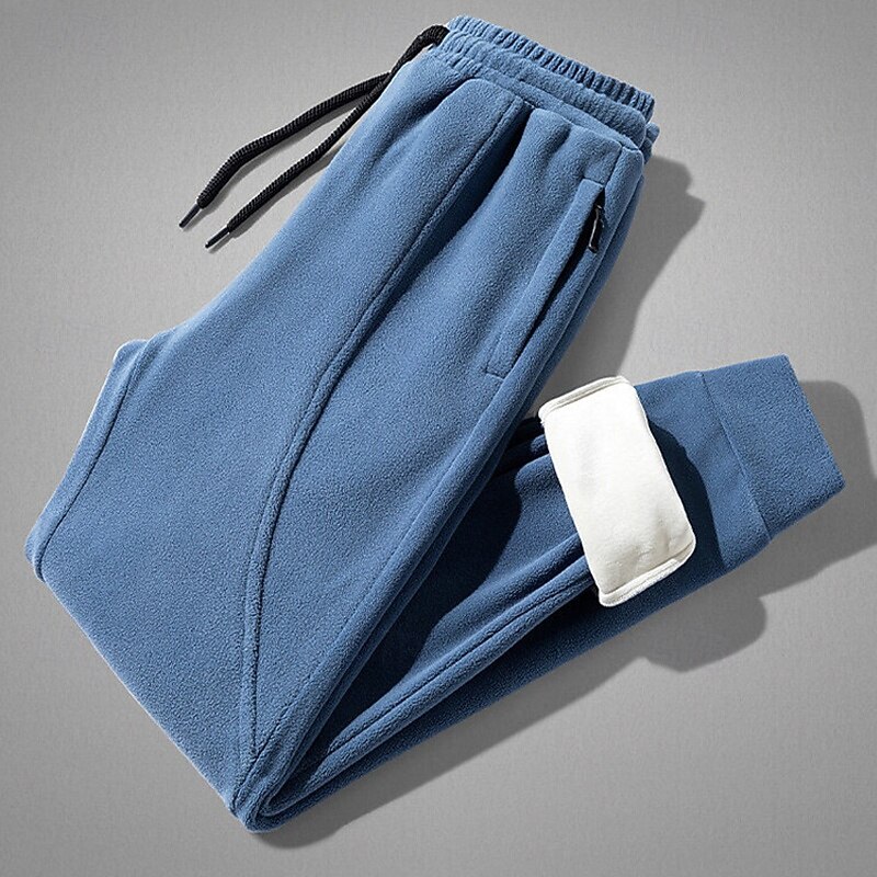 Men's Sweatpants Fleece Pants Joggers Athletic Pants Trousers Drawstring Pocket Elastic Waist Plain Comfort Warm Sports Outdoor Daily Fashion Casual Black Blue Micro-elastic2