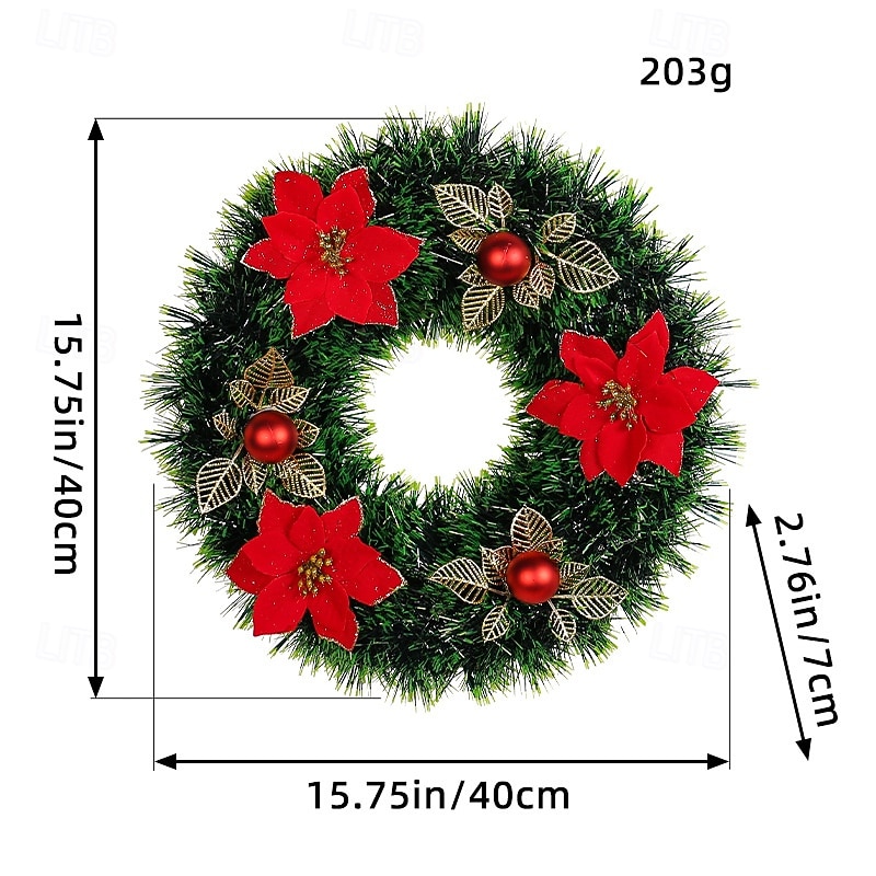 Christmas Floral Wreath Door Hanging Home Holiday Decoration Festive Christmas Garland Perfect Seasonal Wall and Door Ornament for Holiday Celebration4