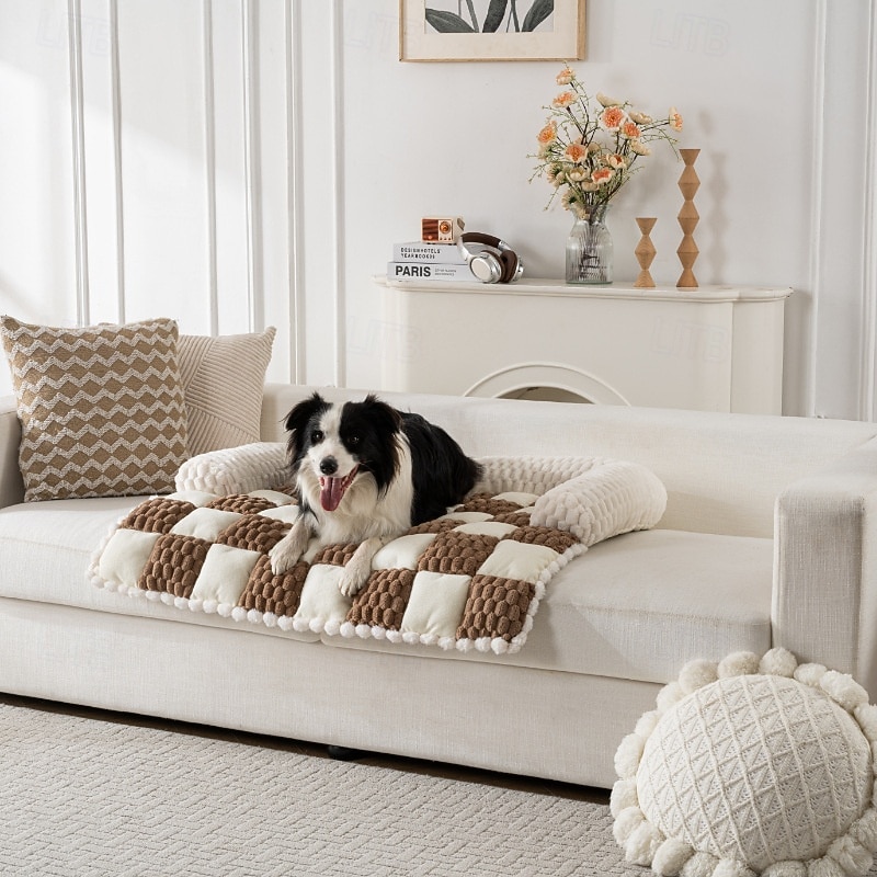 Pet Dog Sofa Bed, Thick Non-Slip Pet Mat, Soft U-Shaped Dog Crate Bed for All Seasons