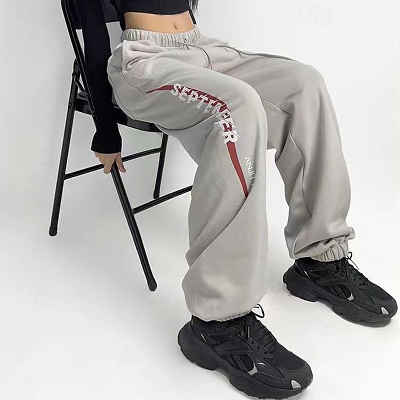 Women's Wide Leg Pants Sport  Sweatpants Sports Lounge Pants Pocket High Waist Bottoms Athleisure Gym Workout Fall Fashion Outdoor Sports Running Loose Fit Sportswear Activewear Black Grey