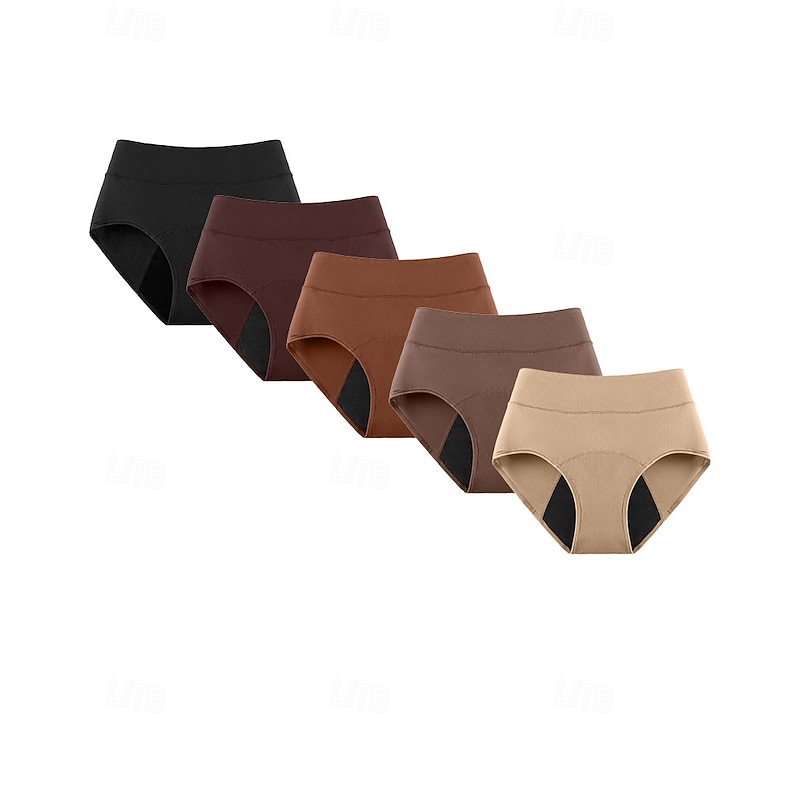 Women's Panties Basic Panties Elastic WaistNightwearNylon Date Weekend Solid Colored Casual Black Light Brown Brown Khaki Beige Summer