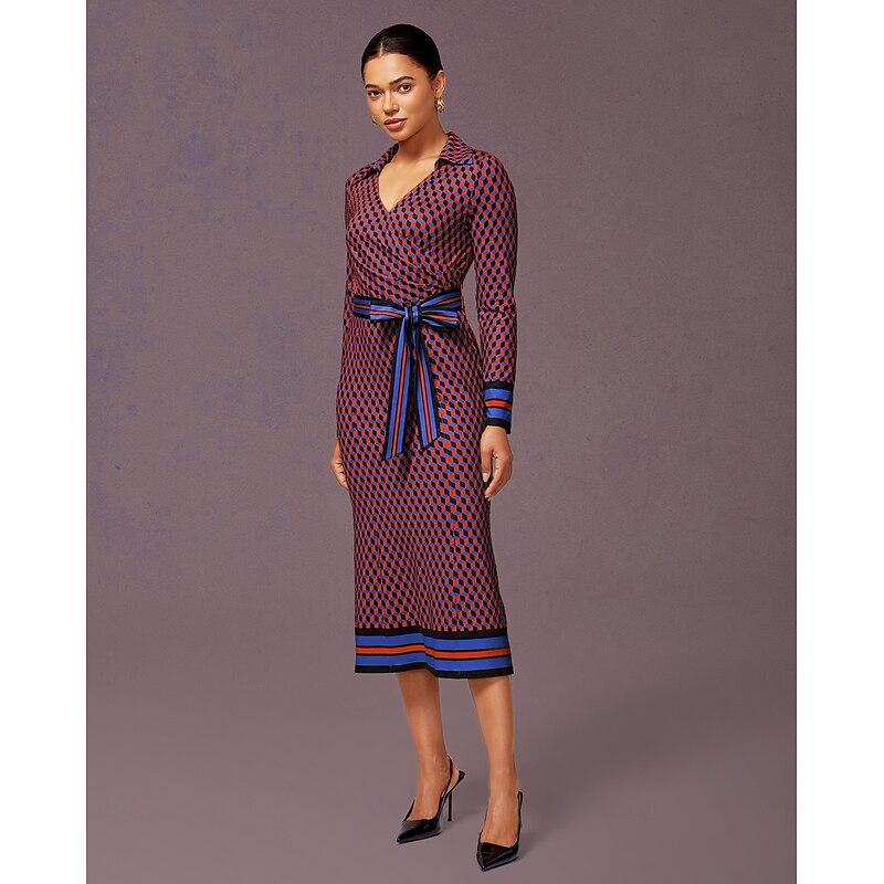 Women's Rose Red 3D Geometric Print Dress Fitted Waist High Stretch Comfortable Elegant Vintage Stylish Mermaid Daily Party Work Fall3