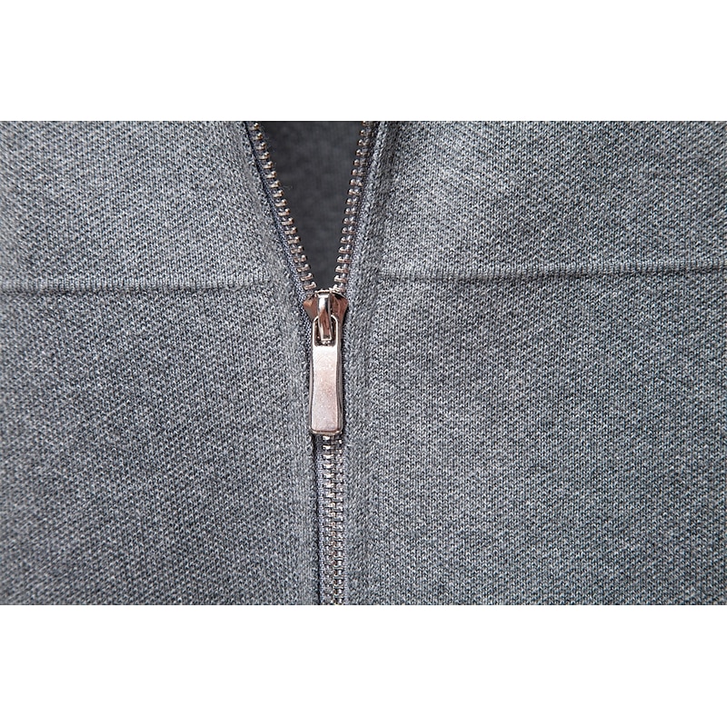 Men's Cardigan Sweater Knit Regular Tops Zip Up Plain Solid Color Turndown Casual Daily Cardigan Vacation Casual Clothing Apparel Spring Fall Black Navy Blue S M L3