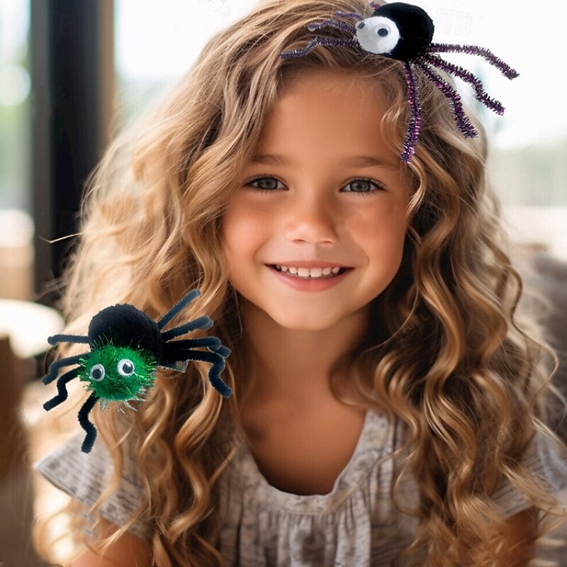 Kids Girls' Hair Accessories Sweet Outdoor Vacation Spider Black White