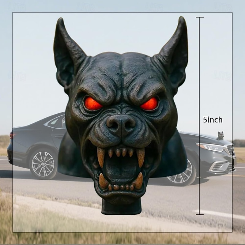 Demon Dog Car Hood Ornament 3D Car Demon Dog Ornament Snarling Demon Dogs Head Hood Ornaments Sculpture Suitable for All Types of Cars4