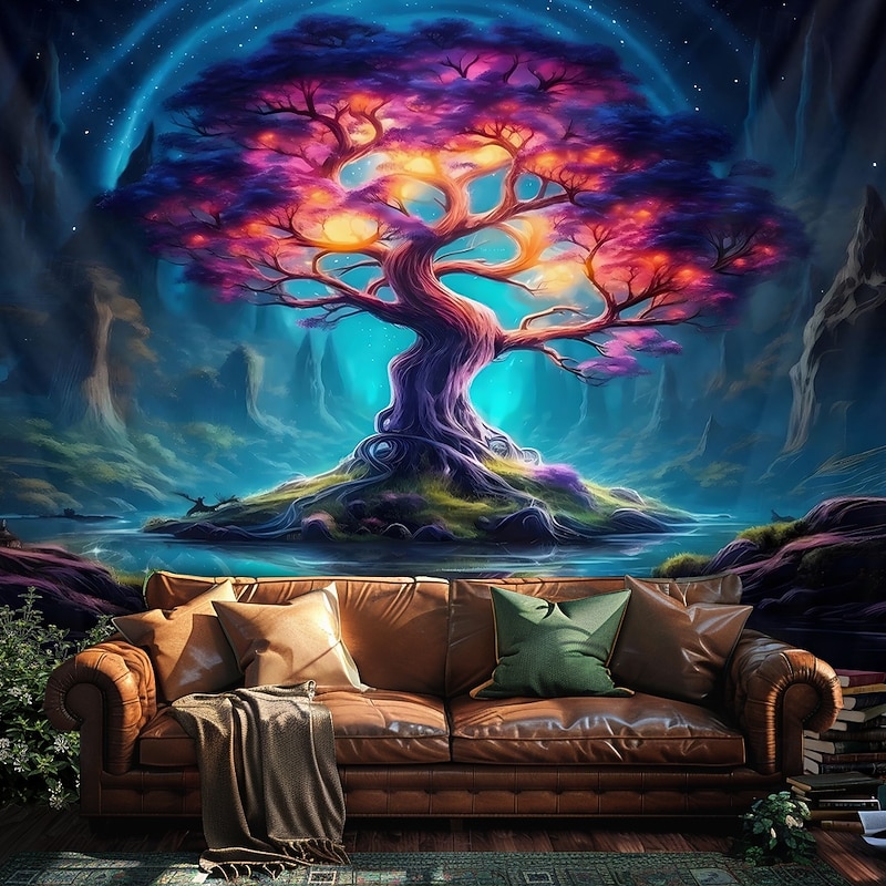 Tapestry Blanket Wall Hangings Tree of Life 3D Mystic Bedroom Living Room Dorm Home Decor3