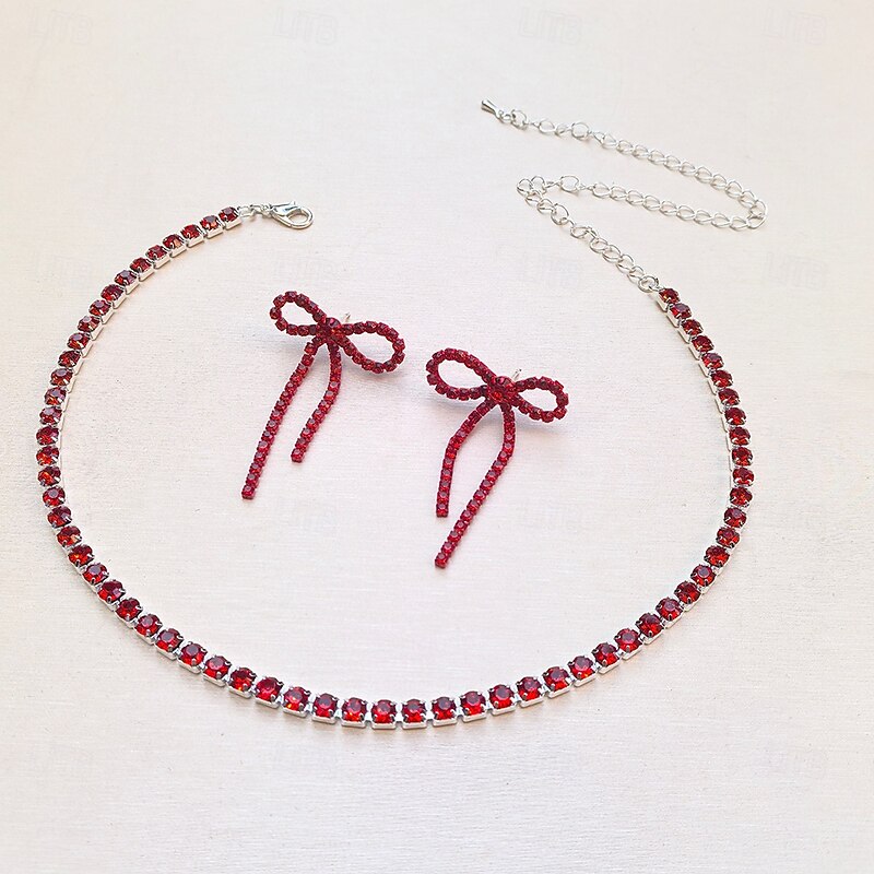 Bridal Jewelry Sets One-piece Suit Alloy Earrings Necklace Bracelets Women's Luxury Cute Geometrical Joy Geometric Jewelry Set For Party2