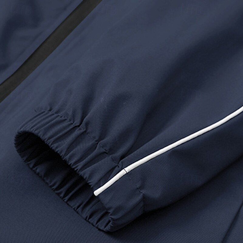 Men's Outdoor Jacket Raincoat Hoodie Jacket Hiking Jacket Vacation Daily Windproof Pocket Fall Winter Letters Fashion Classic Hooded Regular Black Green Light Grey Dark Blue Jacket4