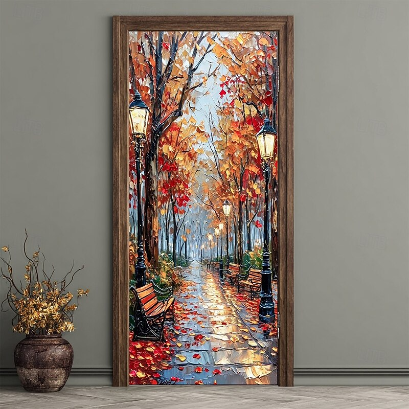 Door Cover Outdoor Banners Forest 3D Aesthetic Bedroom Living Room Front Door Home Decor4
