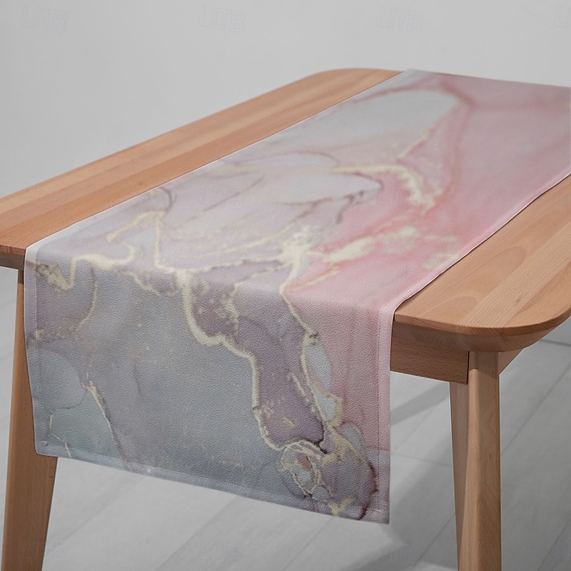 Blush Pink Table Runner Table Flag - Digital Printed Rectangular Tablecloth for Weddings, Restaurants (33x180cm/13x70.5in)