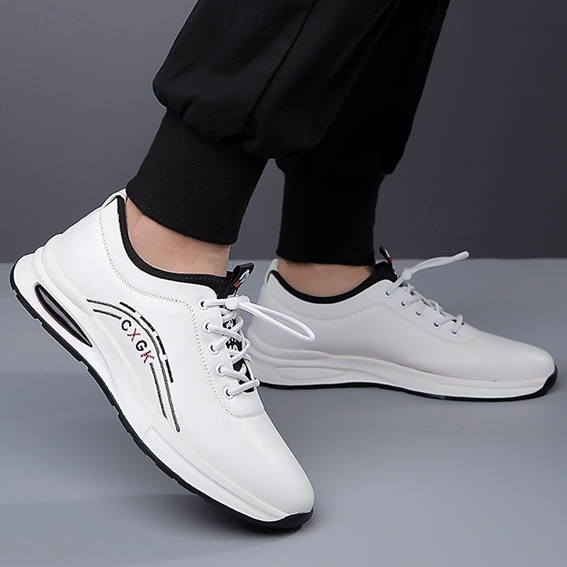 Men's White Athletic Sneakers with Arch Support – Lightweight Casual Walking Shoes for Daily Wear, Travel and Street Style4