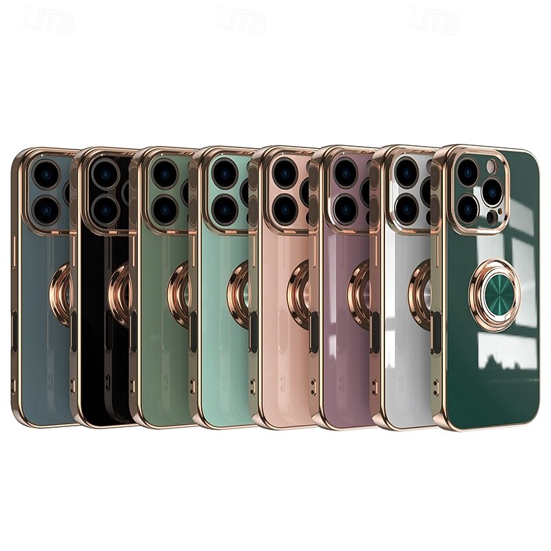 Phone Case For iPhone 17 Pro Max 17 Air 16 15 14 Pro Max Plus 16e 13 Pro Max Back Cover Magnetic Kickstand Shockproof Retro TPU