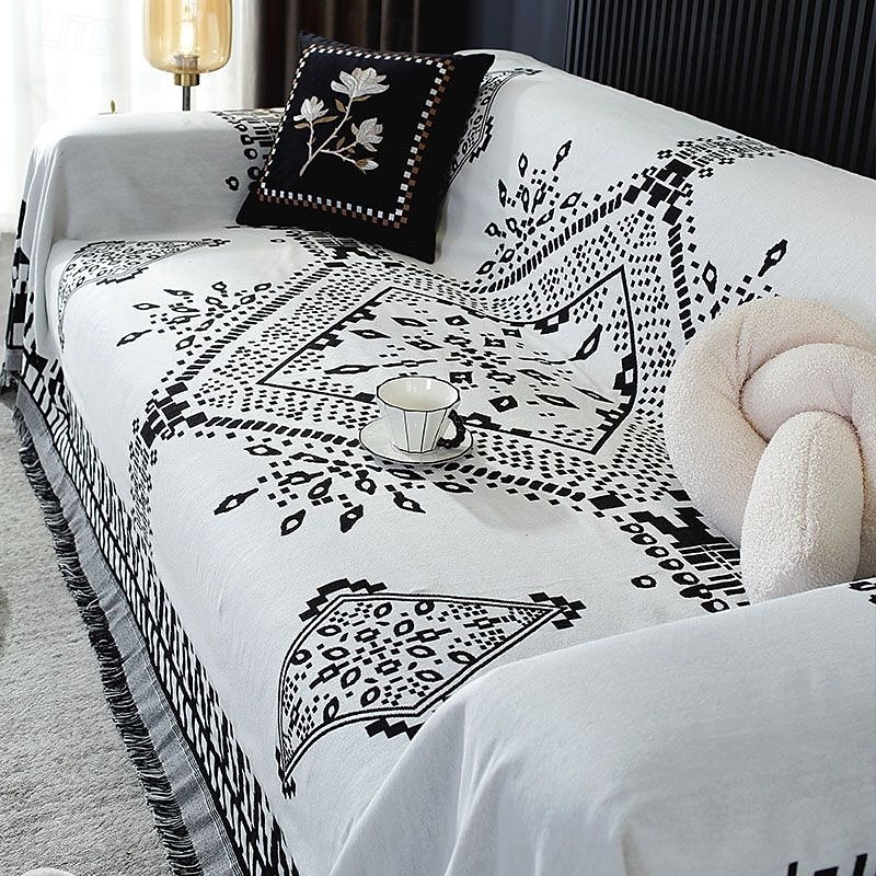 Nordic Geometric Couch Cover for Pets, Pet Friendly Moroccan Abstract Sofa Throw Blanket, Anti-Scratch All-Season Sofa Protector, Decorative Couch Slipcover for Living Room4