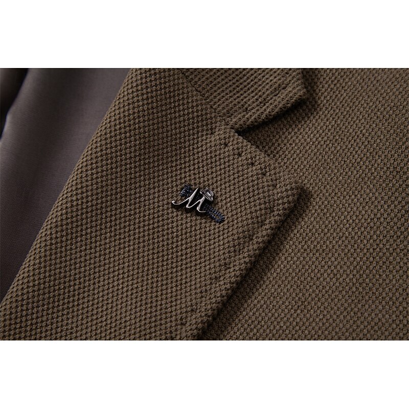 Men's Blazer Jacket School Formal Performance Classic Spring Fall Polyester Spandex Solid Color Single Breasted Two-button Blazer Black Brown khaki4